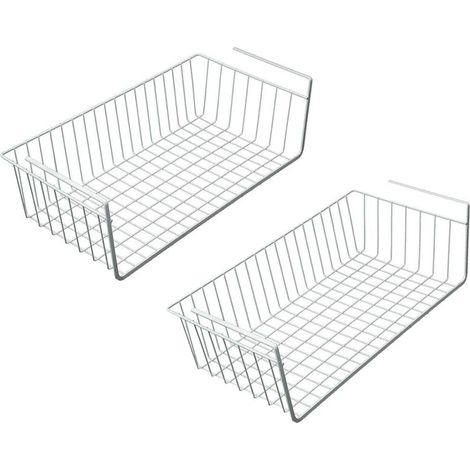 Panier de rangement de 40 cm pour tiroir, organisateur de rangement sous meuble (2 pièces, blanc) - RAPANDA (1/5)