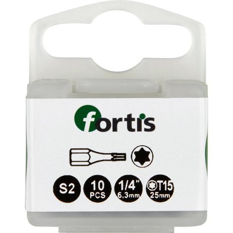 Bit Torsion 1/4" DIN3126 C6,3 T15x25mm 10er Pack FORTIS (1/5)