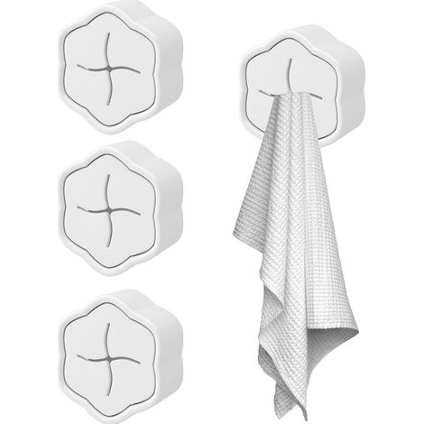 4 porte-torchons ABS sans perçage, design élégant pour cuisine (1/4)