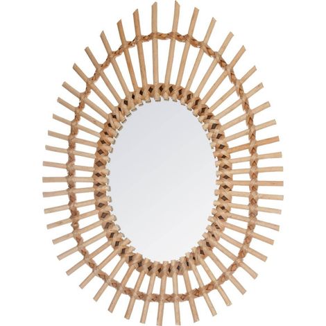 Specchio ovale in rattan 43x58cm - Atmosphera créateur d'intérieur