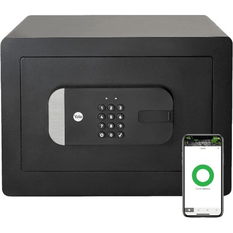 Coffre-fort connecté haute sécurité Yale - 20.5L - contrôle à distance - notifications - 25x35x30cm YSS/250/EB1