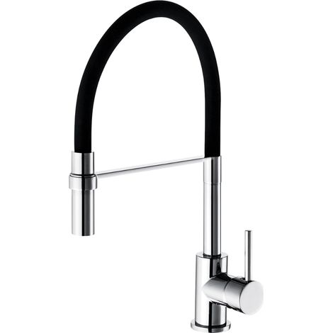 Schläfer 35516010  Miscelatore Lavello Cucina Cromo, Bocca Girevole 360°, Rubinetto Cucina Professionale con Doccetta Orientabile, Miscelatore Lavello con Doccino Serie Focus in Ottone