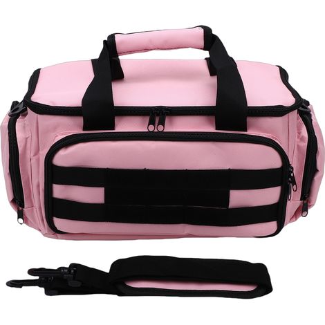 Sac à outils de 35,5 cm (14 pouces) pour femmes, avec fond antidérapant, idéal pour électriciens, charpentiers et réparateurs (rose). (1/5)