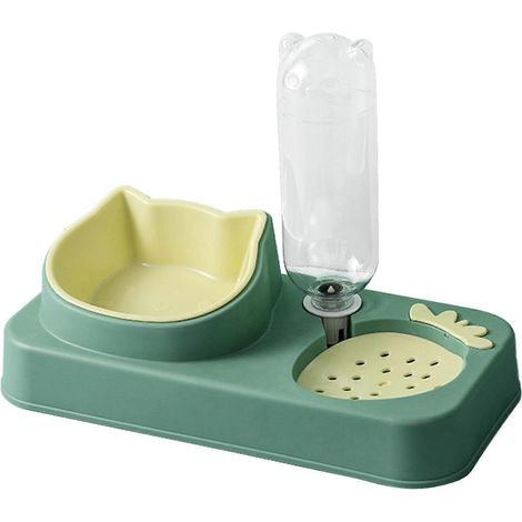 Erhöhter Katzennapf, spritzfreier Napf mit automatischem Wasserspender, Doppelnapf für Futter und Wasser, Überlaufschutz, ideal für Kätzchen und Hunde.