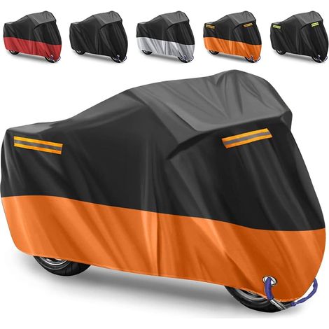 ZOLGINAH Cubierta para motocicleta Cubierta para motocicleta Cubierta impermeable Cubierta para motocicleta al aire libre hecha de tela Oxford 210D para motocicleta, resistente a la lluvia, protección
