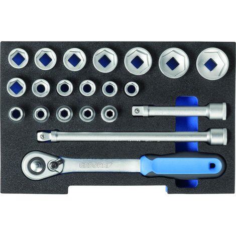 Gedore 1100 CT1-19 Jeu de clés à douille 1/2" (12.5 mm) 21 pièces 2836009 R781641 (1/4)