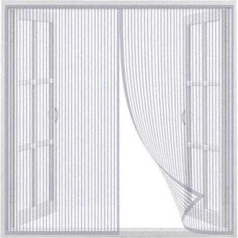 Rideau anti-moustiques magnétique pour fenêtre ou porte – Blanc, 120 x 150 cm, facile à installer et ultra respirant (1/5)