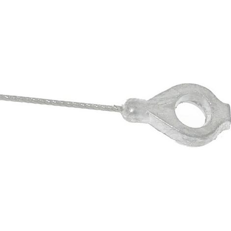 Câble souple œillet universel 2500 mm – Compatible tondeuses et motoculteurs – Diamètre 1,5 mm – Œillet 6,3 mm pour fixation