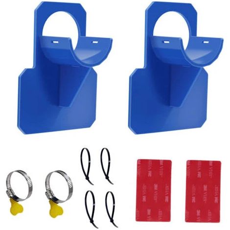 Support pour tuyau de piscine - Accessoires pour tuyau de piscine avec protection anti-perforation, anti-déchirure et anti-traction (30-37 mm) / Deux bleus (1/4)