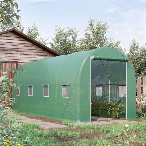 Serra tunnel giardino acciaio 500x200x205 cm OKMYHOME (1/4)