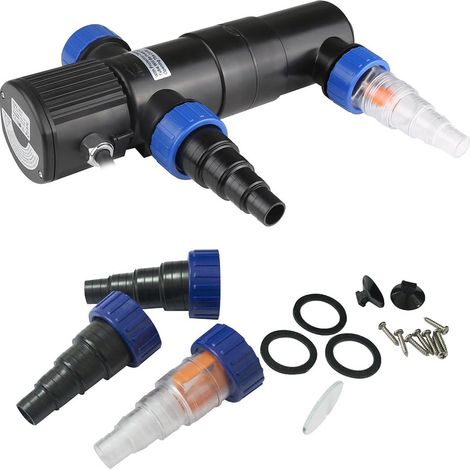 Stérilisateur UV-C 11W – Filtre clarificateur pour bassin et aquarium – 5 m de câble – Ballast intégré – 3 raccords – Traitement naturel sans produits chimiques (1/5)