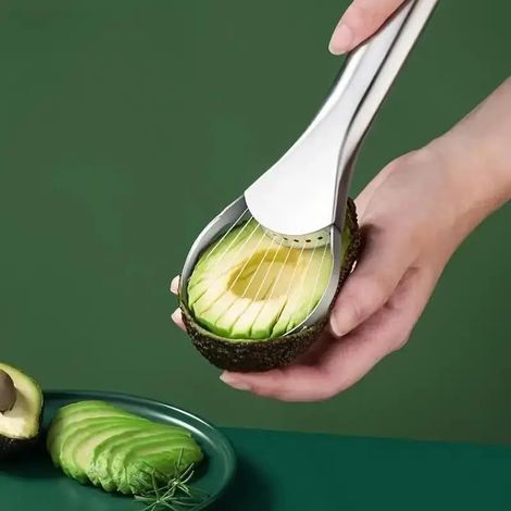Universelles Avocado-Werkzeug, Multifunktions-Stampfer und Kernentferner, grüner Kunststoffgriff mit Edelstahlklinge, einfach zu bedienendes Küchengerät für Zuhause (1/5)