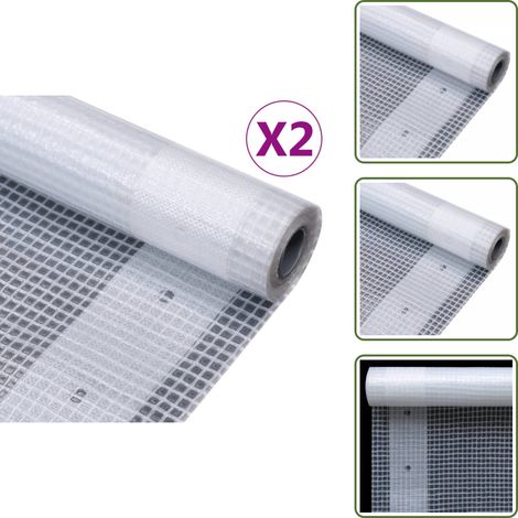 The Living Store Lonas de leno 2 unidades 260 g/m² 3x2 m blanca - Lona para invernadero