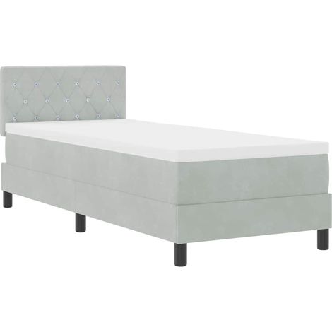 Maison Exclusive - Cama Box Spring LED con LED Gris Claro 80 x 20