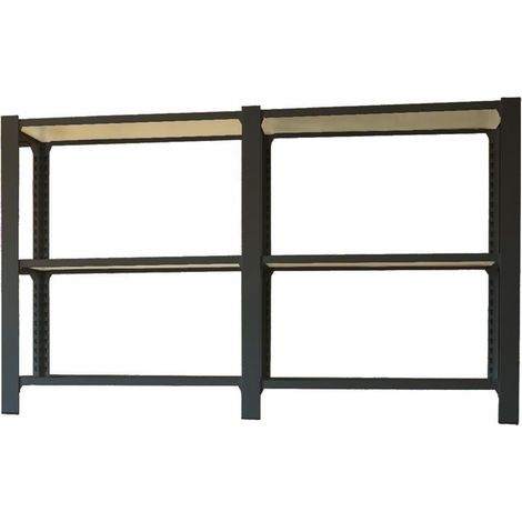 Estantería OFFICLICK 3/400 wood i+a antracita/blanco (1/2)