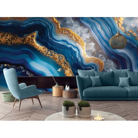 Fototapete Marmor Abstrakt, für Wohnzimmer und Schlafzimmer, 150 x 105 cm – Komplettset inkl. Kleister & Anleitung (1/5)