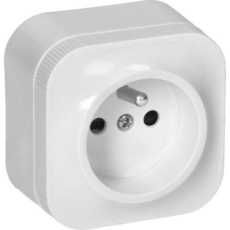 Toma de corriente de superficie individual ToDo 2P+Z IP20 blanca