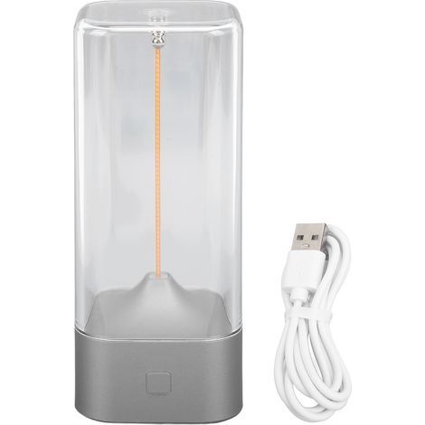 Magnetic Filament LED Table Lamp, USB Rechargeable, Touch Control, Wireless, Modern Wick, Desk Lamp for Bedside, Office, Living Room, Bar, Camping, Silver (1/5)