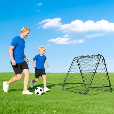 Fußballtor, verstellbar, klappbar, Metallrahmen, 100 x 68-95 cm, Schwarz