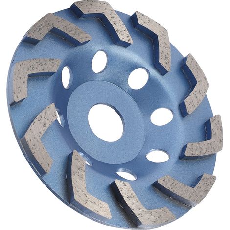 Meule diamantée, boisseau, 10 dents, bleue, 125 mm, pour le meulage du béton, de la pierre et du ciment (1/5)