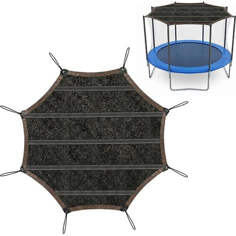 Parasol pour Trampoline 305 cm (10ft) - Voile d'ombrage Octogonale PE 85g/m² Anti-UV pour 8 Barres-Toit Perméable (Diagonale 305cm / Écart Latéral 280cm) pour Jardin (1/5)