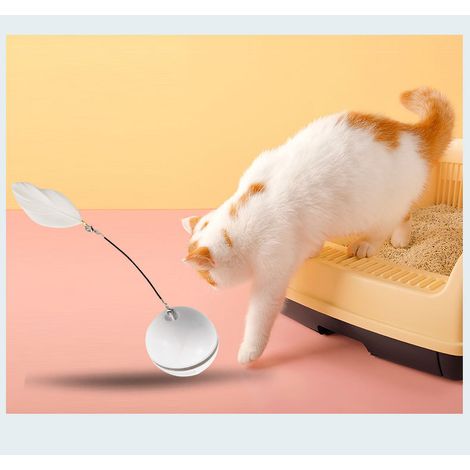 Jouet interactif intelligent USB pour chat - Balle rotative à 360 degrés, lumière LED, stimule l'instinct de chasse de votre chat (1/3)