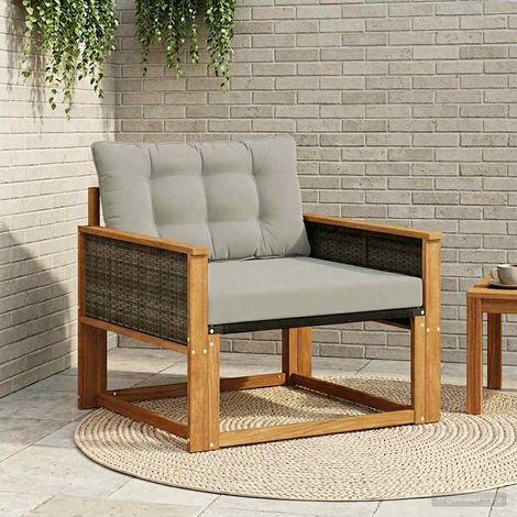 Teenpull – Outdoor-Sofagarnitur Massives Akazienholz und Textilene Natur (1/5)