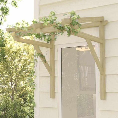 Marquise-Auvent de porte 100x100x80 cm Bois de pin massif imprégné (1/5)