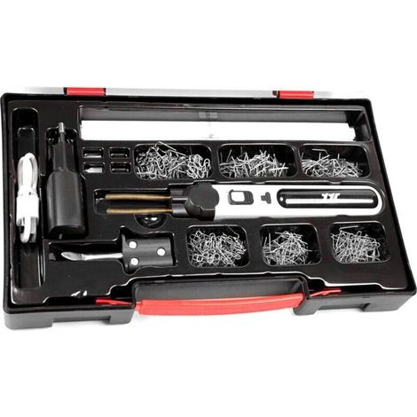 Machine de soudage portable pour plastiques. kit de réparation de fissures de panneaux. agrafeuse à chaud. découpe thermique. ensemble d'outils de réparation de trous en plastique avec lumi (1/5)