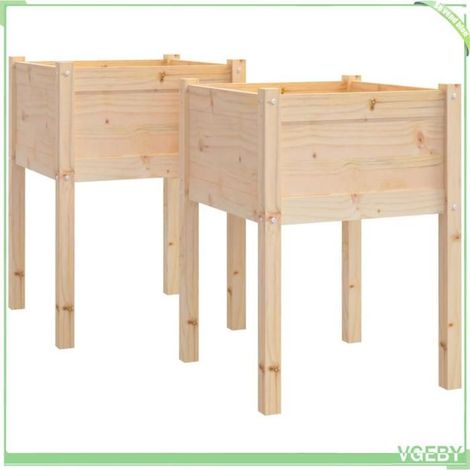 Jardinières d'extérieur - FAFEICY - 810800 - Bois de pin massif - 50x50x70 cm - Pack de 2 (1/5)