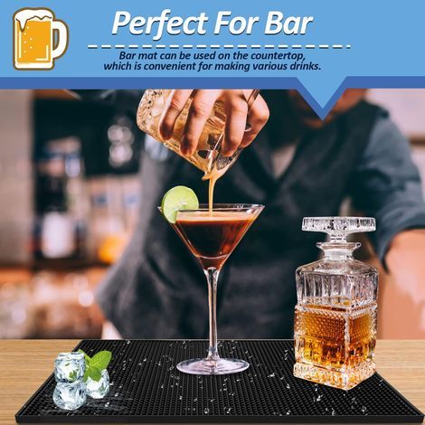 Bar Mat Non-slip Mat Dish Drainer for Bar Cocktail Kitchen, Suitable for Bar or Home Use, Used for Fixing Wine Glasses 45x30cm (1/5)