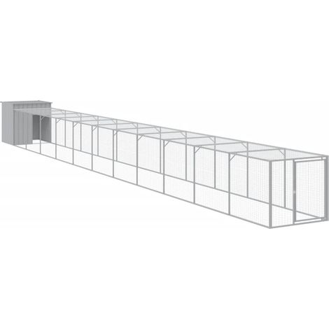 Maison Exclusive - Pollaio Area Corsa Grigio Chiaro 110x1221x110cm Acciaio Zincato