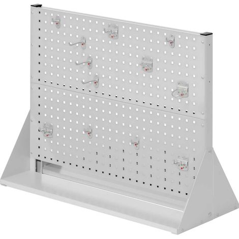Kappes ®RasterPlan Stellwände doppelseitig Größe 2 - 4x Lochplatten 1x Zubehörsortiment 12-teilig Lichtgrau RAL 7035