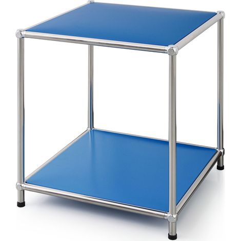 Metallregal Concept Epure MK-012 Offenes Beistell- & Aufbewahrungsregal mit 2 Ablagen Blau