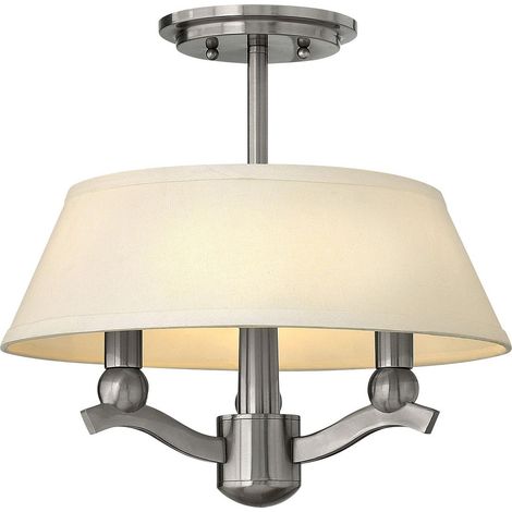 Plafoniera Whitney Hinkley nichel spazzolato 3xE14