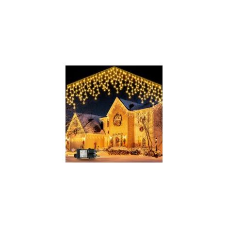 Guirlande lumineuse d'extérieur 5m 200 LED – 8 modes d'éclairage – Étanchéité IP65 – Pour décoration Noël – Blanc chaud - 8Mode