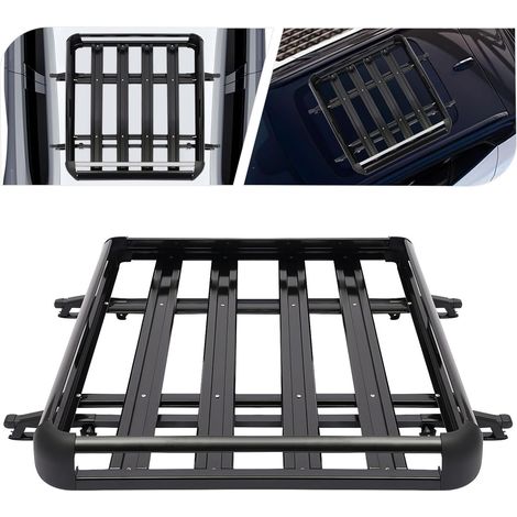 Universal Roof Rack Cargo Car Top Luggage Carrier Basket Railing Travel Holder (1/5)