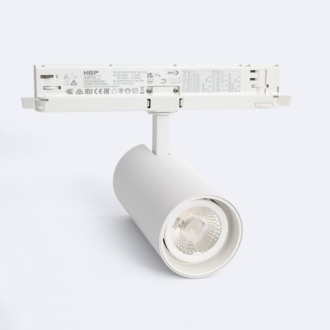 Faretto LED Fasano Bianco 30W Regolabile DALI per Binario Trifase 3200K Bianco Caldo