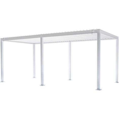 L'Arcolaio Pergola Bioclimatica Vulcano 3x6 m Bianco Alluminio (1/3)