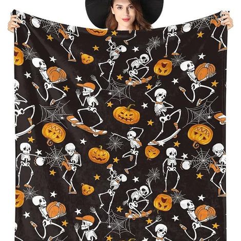 Couverture d'Halloween 150 cm x 200 cm, idéale pour les lits de fête - 75 (1/4)