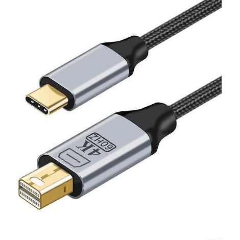 Convertisseur USB-C vers DisplayPort Type-C3.1 mâle vers Mini DisplayPort HDTV - Adaptateur USB-C vers Mini DP (1/4)