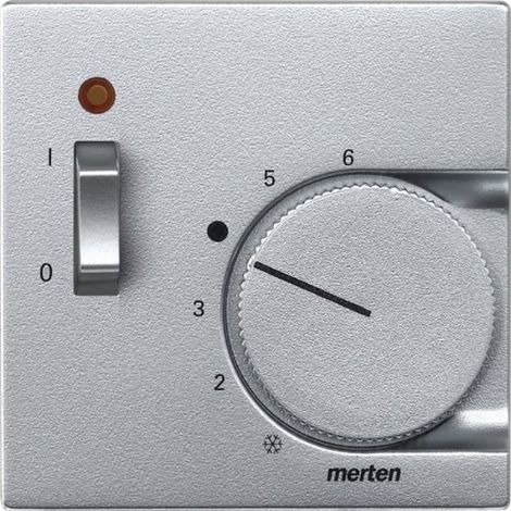 MERTEN 536160 PLAQUE CENTRALE POUR SALLE DE CONTRÔLE DE LA TEMPÉRATURE INSERT AVEC INTERRUPTEUR, ALUMINIUM, SYSTEM M