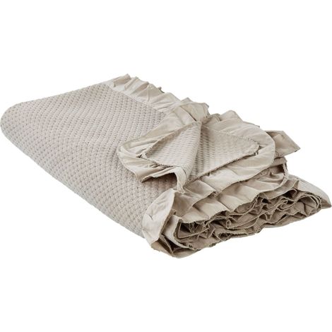 Bedspread HATTON Cotton 200 x 220 cm Taupe
