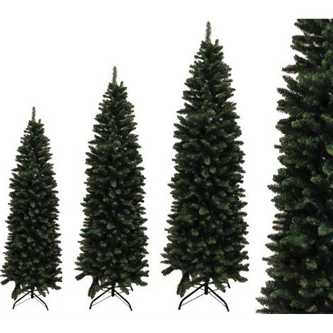 Albero di Natale SLIM POLLINO Stretto Verde 210cm 818 Rami PVC Apertura Ombrello F4850 (1/5)