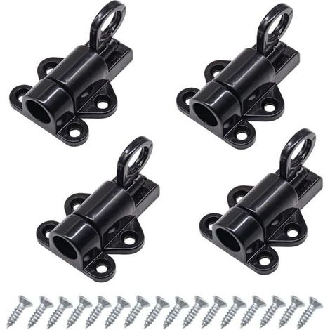 Pdir Door Latch 4 Pieces Door Latch Automatic Gate Lock Exterior Door Lock Window Latch Spring Latch Bolt Black Aluminum Door Latch With Screws (1/5)
