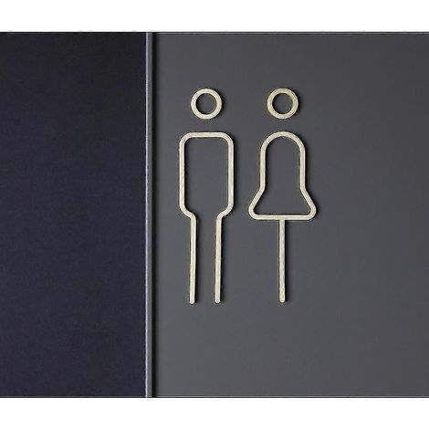 Online Store - Panneaux muraux métalliques pour hommes et femmes, panneaux de toilettes (1/4)
