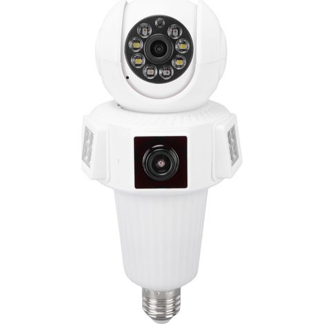 Caméra de sécurité intégrée à une ampoule (culot E27), Wi-Fi 2,4 GHz, 4 MP HD, détection de mouvement, double objectif, synchronisation horaire NTP (1/5)