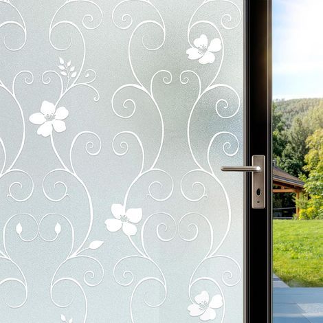Anti-Glare Window Film, Floral Window Blackout Film, 44.3 x 200 cm (1/5)