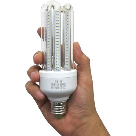 TrAdE Shop Traesio - Lampada A Led 4u 16w Efficiente Led Lampadina Risparmio Luce Bianco Freddo Caldo - -Bianco Freddo - (1/2)