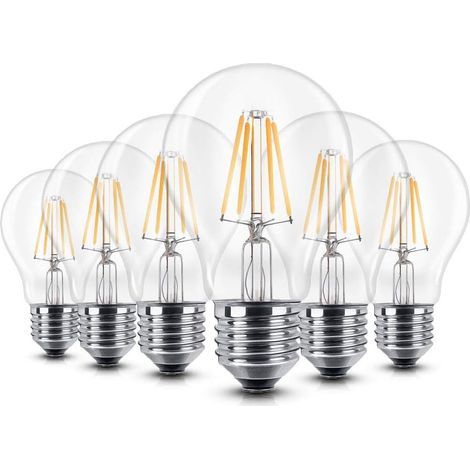 LED-Lampe E27 6 W Intensität LED-Lampe E27 Sockel Warmweiße LED-Lampe Beleuchtungswinkel 360 ° 60 W Edison LED-Lampe 680 Lumen 2700 K. (1/5)